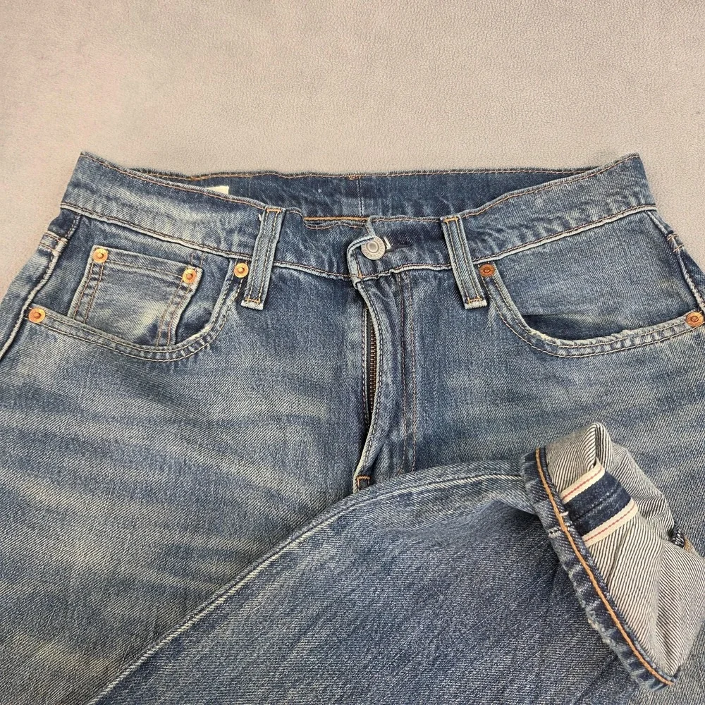 Levi's‎ 512 Jeans Mens 30x30 Blue Denim Slim Taper Premium Selvedge Distressed